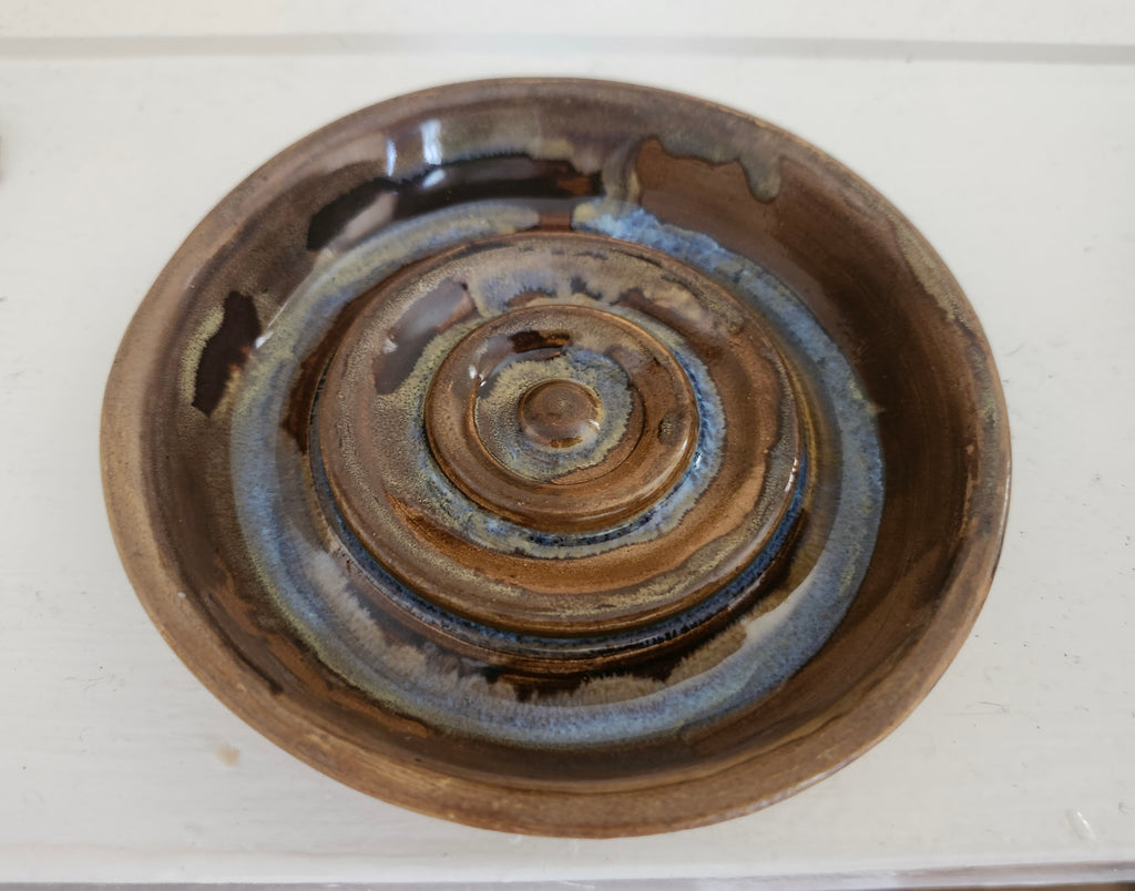 Soap Dish - Brown and blue