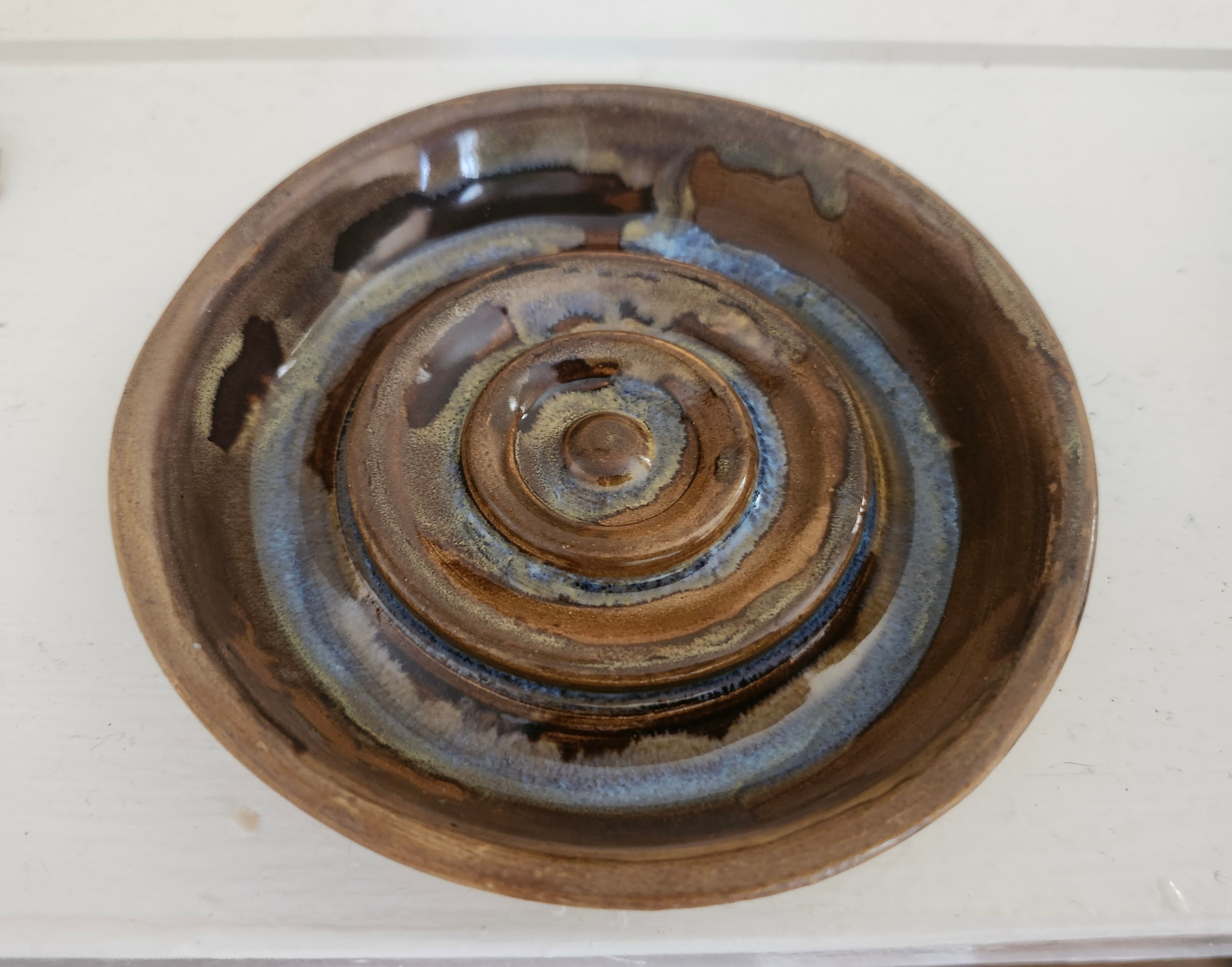 Soap Dish - Brown and blue